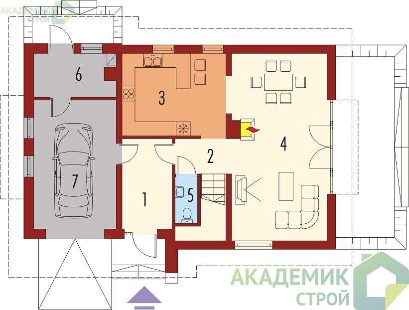 Двухэтажный дом 13х10 - 134.37 м2 — вид 3