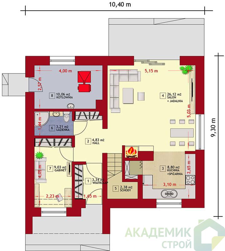 Двухэтажный дом 10х9 - 119.21 м2 — вид 3