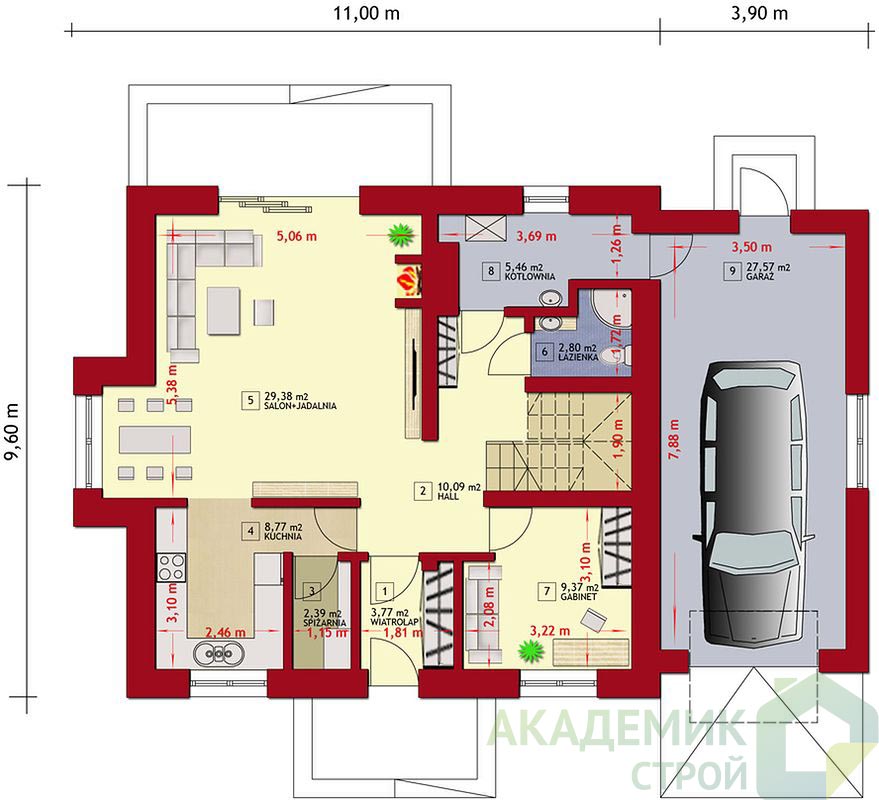 Двухэтажный дом 15х10 - 152.39 м2 — вид 3