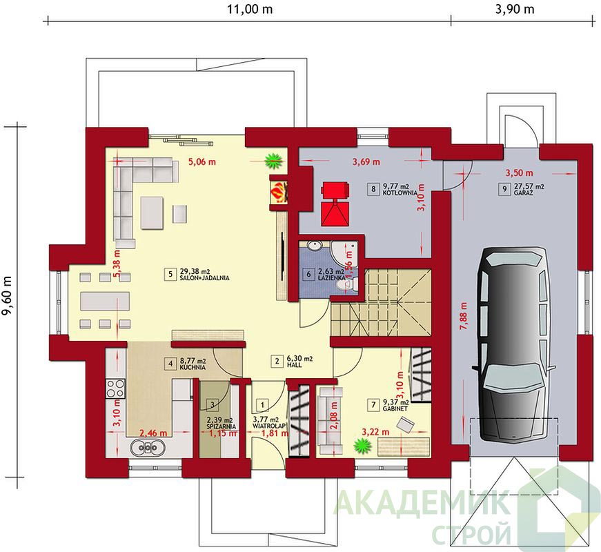 Двухэтажный дом 15х10 - 152.74 м2 — вид 3