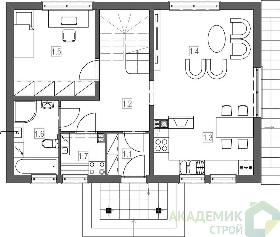 Двухэтажный дом 10х7 - 96.67 м2 — вид 3