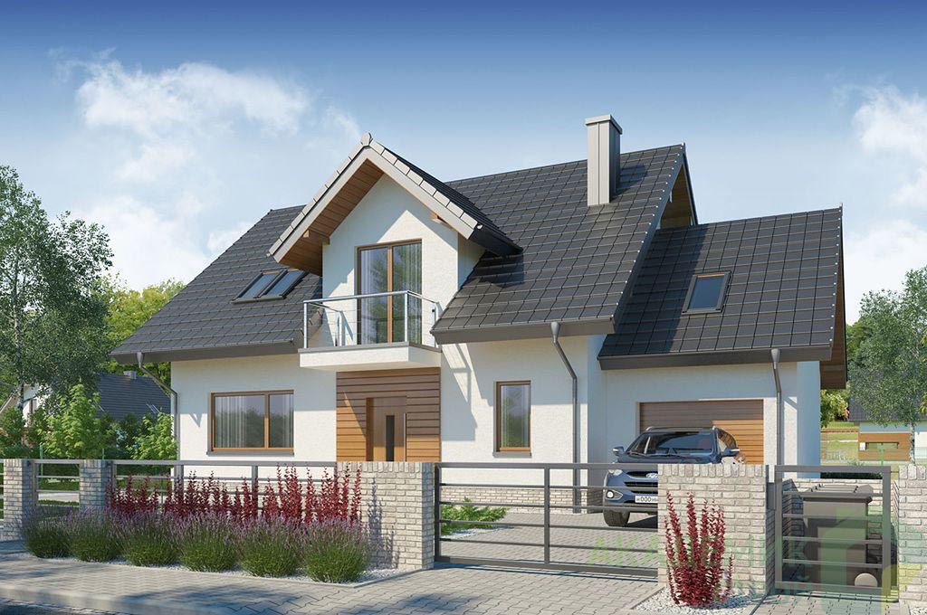 Двухэтажный дом 15х14 - 176.06 м2 — вид 1