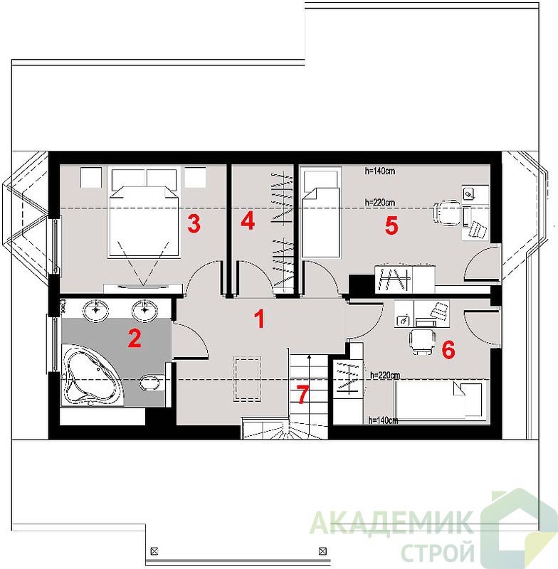 Двухэтажный дом 12х8 - 117.86 м2 — вид 3