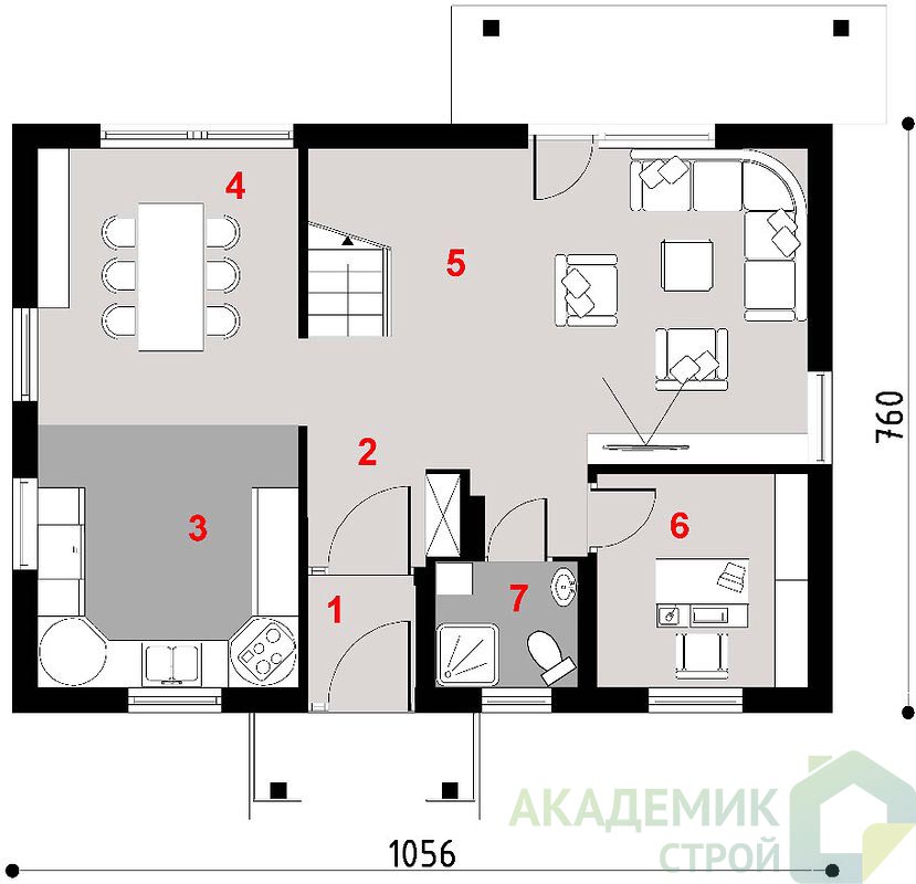 Двухэтажный дом 11х8 - 109.58 м2 — вид 3