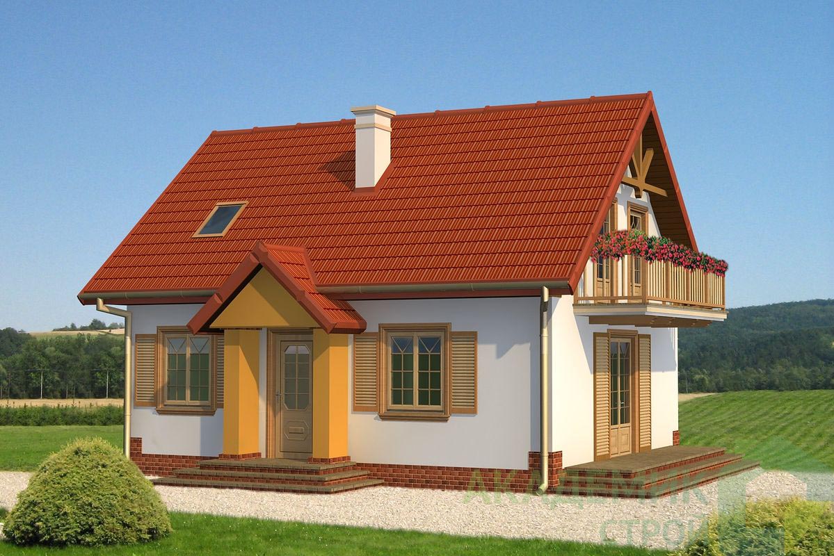 Двухэтажный дом 9х8 - 95.34 м2 — вид 1