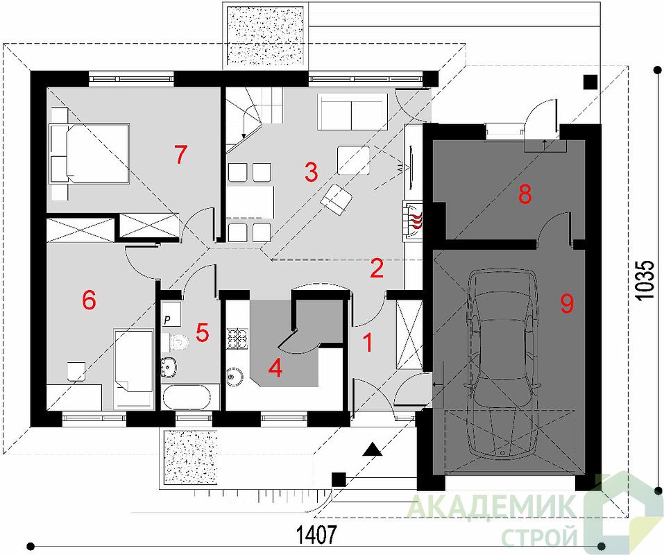 Двухэтажный дом 12х10 - 117.84 м2 — вид 3
