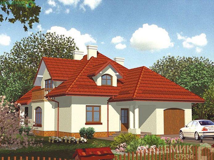 Двухэтажный дом 12х16 - 201.1 м2 — вид 1