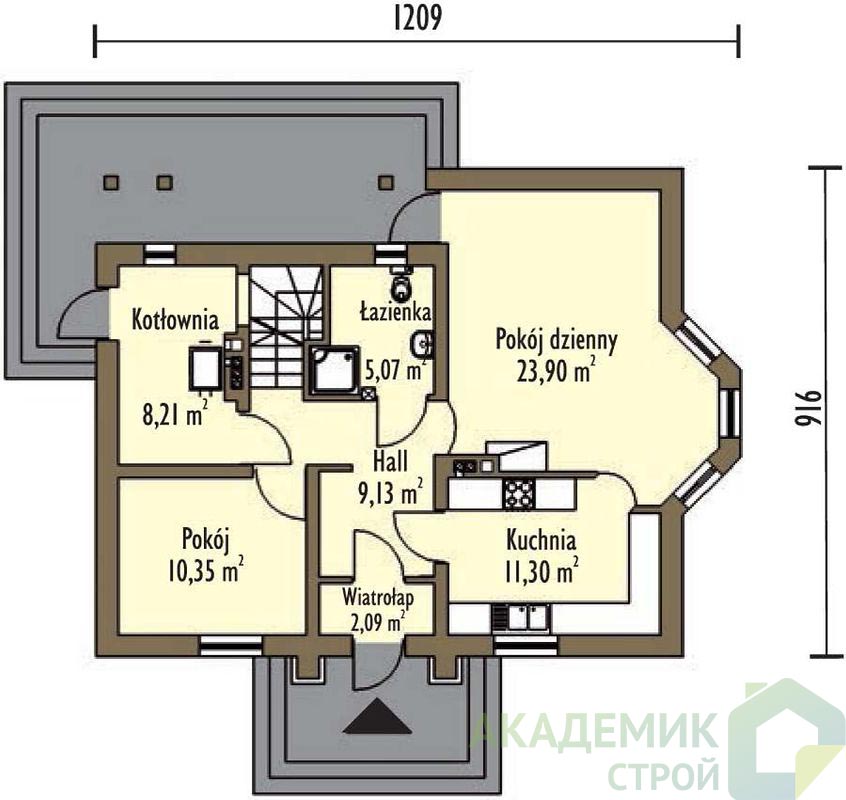 Двухэтажный дом 12х9 - 142.61 м2 — вид 3