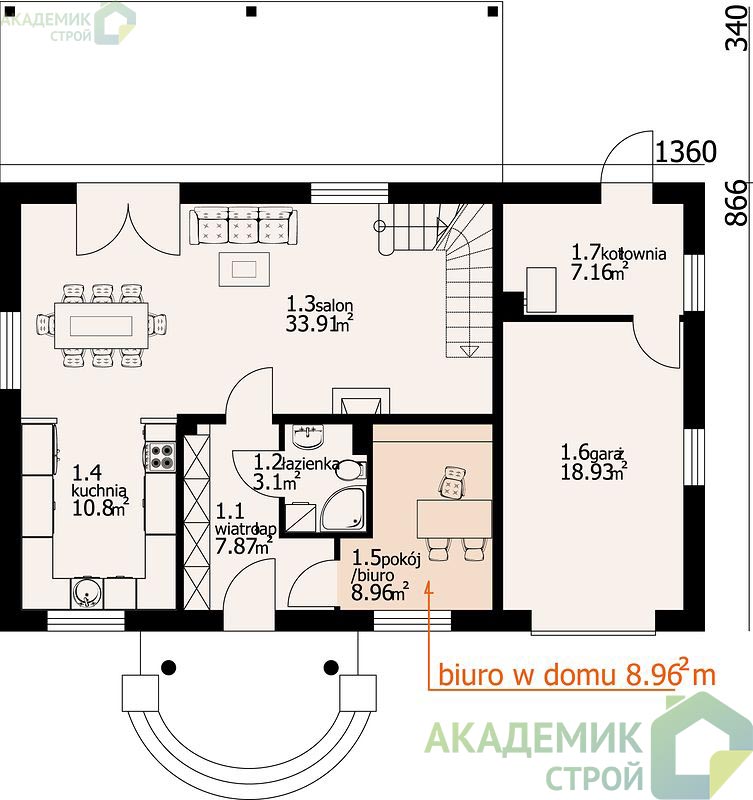 Двухэтажный дом 14х11 - 159.05 м2 — вид 3