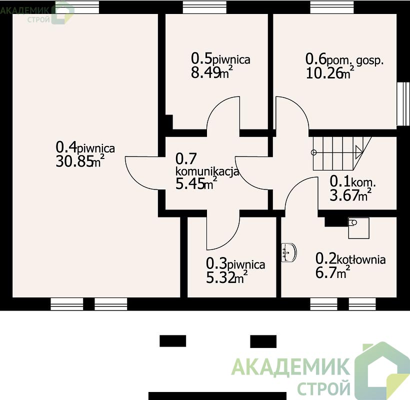 Двухэтажный дом 11х10 - 201.83 м2 — вид 3