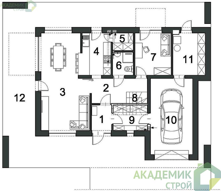 Двухэтажный дом 14х10 - 139.68 м2 — вид 3