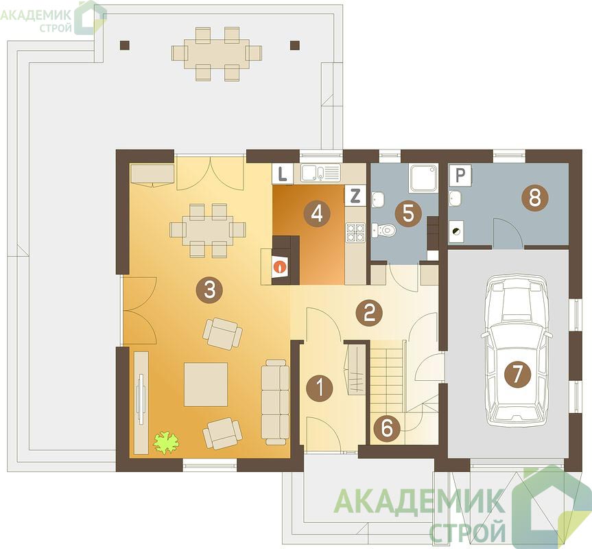 Двухэтажный дом 13х9 - 131.7 м2 — вид 3