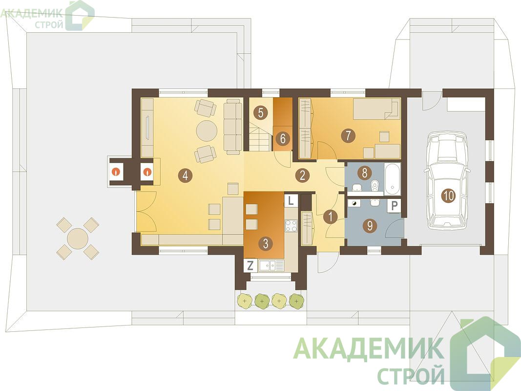 Двухэтажный дом 16х9 - 143.3 м2 — вид 3