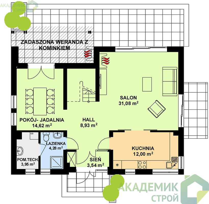 Двухэтажный дом 11х9 - 131.89 м2 — вид 3