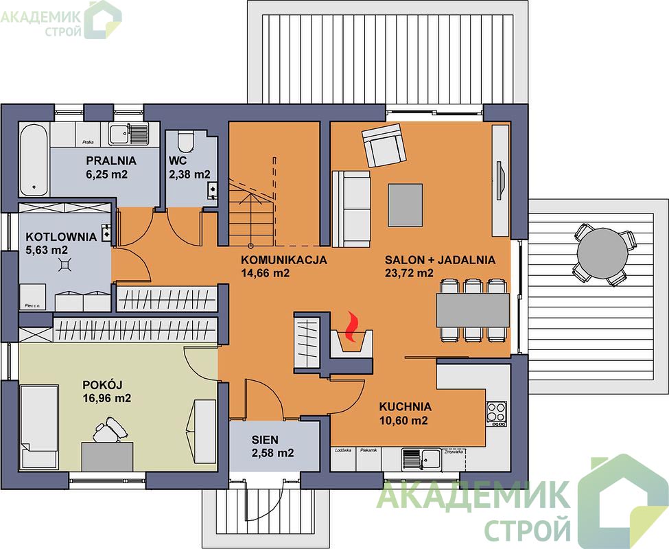 Двухэтажный дом 12х9 - 143.51 м2 — вид 3