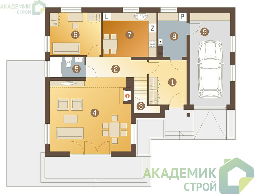 Двухэтажный дом 14х11 - 161.9 м2 — вид 3