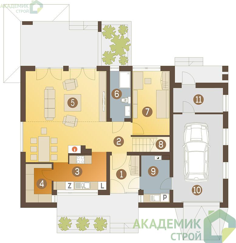 Двухэтажный дом 15х11 - 166 м2 — вид 3