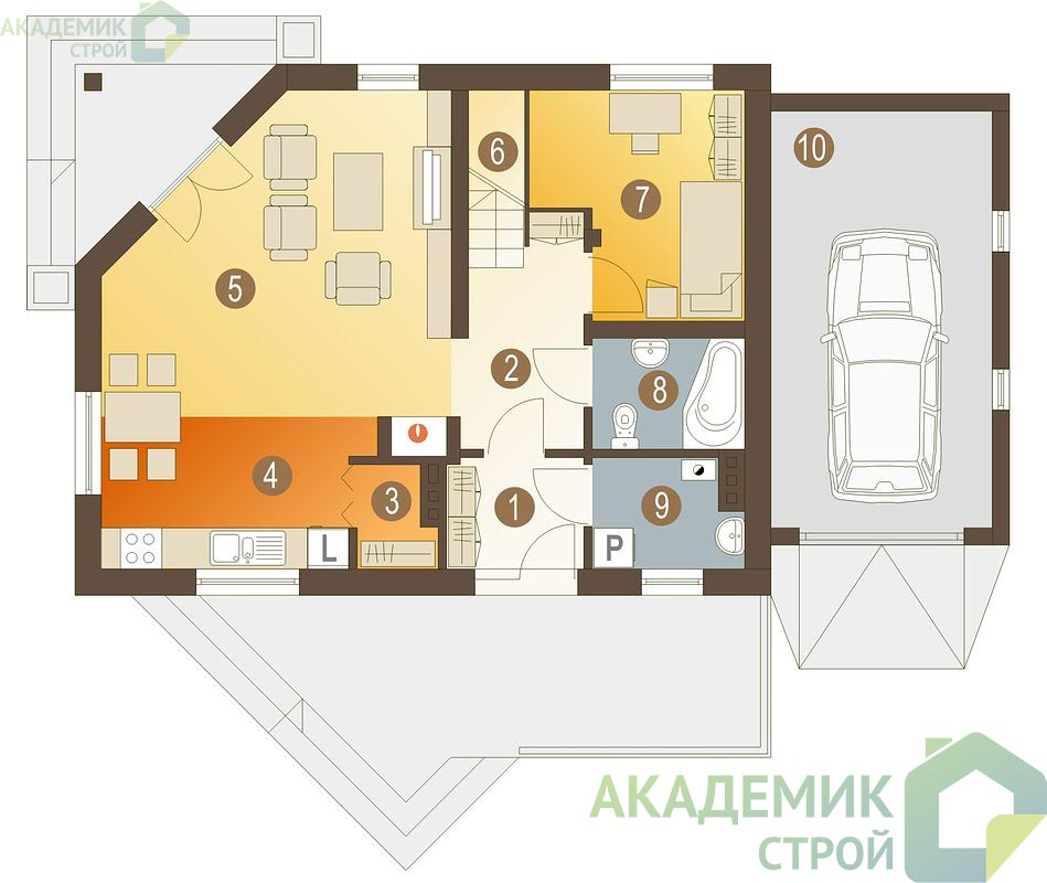 Двухэтажный дом 14х8 - 119.3 м2 — вид 3