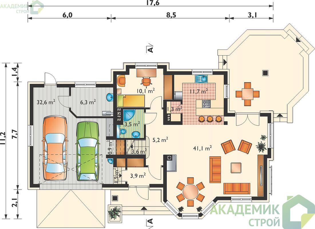 Двухэтажный дом 18х11 - 219.9 м2 — вид 3
