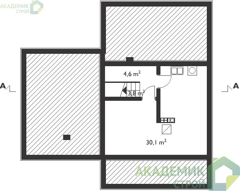 Двухэтажный дом 13х14 - 198.6 м2 — вид 3