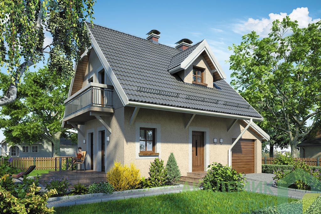 Двухэтажный дом 10х7 - 72.95 м2 — вид 1