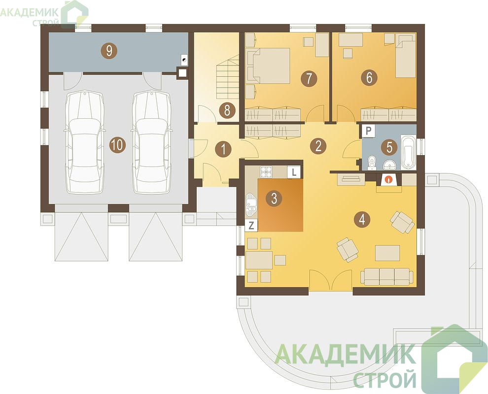 Двухэтажный дом 17х12 - 266.6 м2 — вид 3