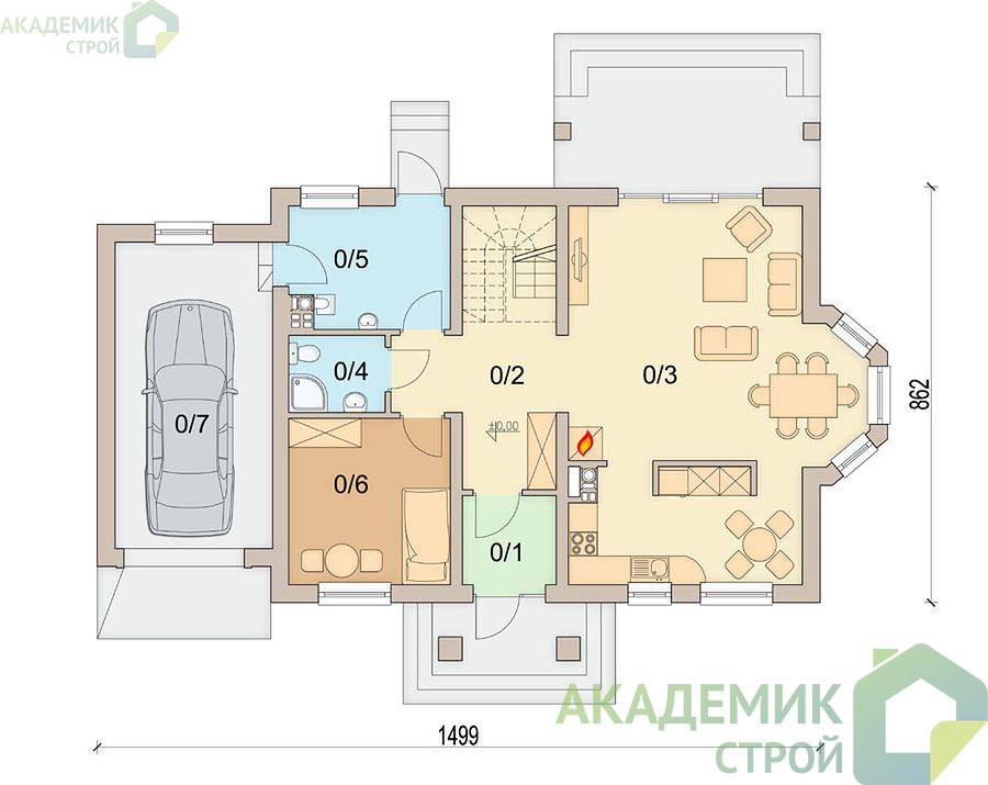 Двухэтажный дом 15х11 - 172.81 м2 — вид 3