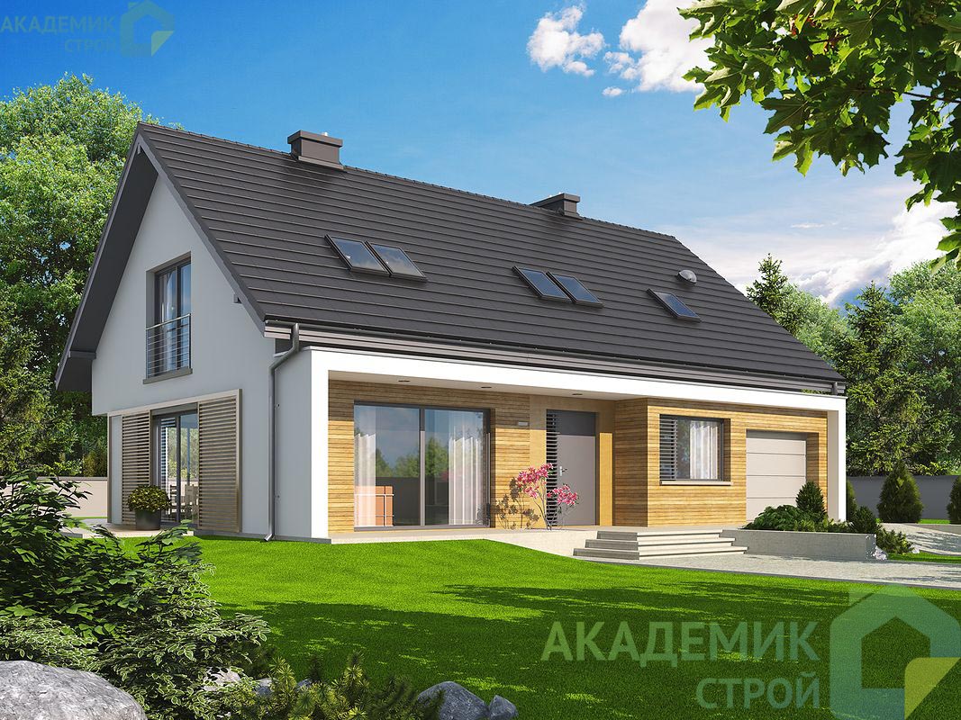 Двухэтажный дом 15х10 - 185.41 м2 — вид 2