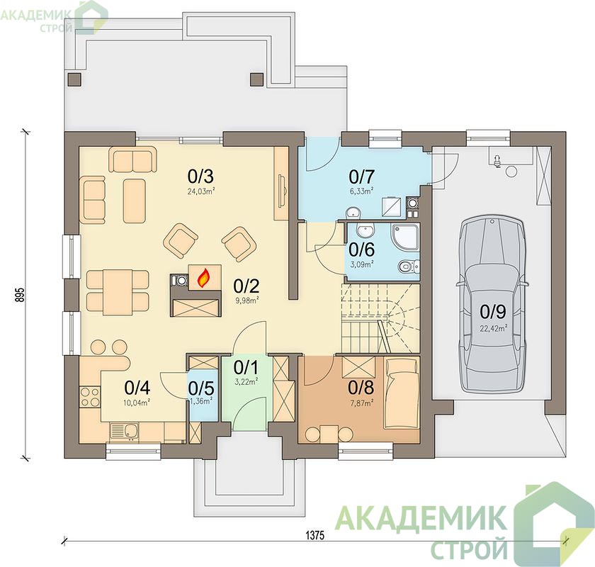 Двухэтажный дом 13х10 - 149.95 м2 — вид 3