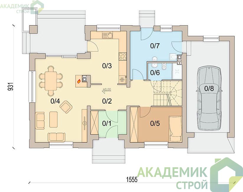 Двухэтажный дом 15х9 - 171.99 м2 — вид 3