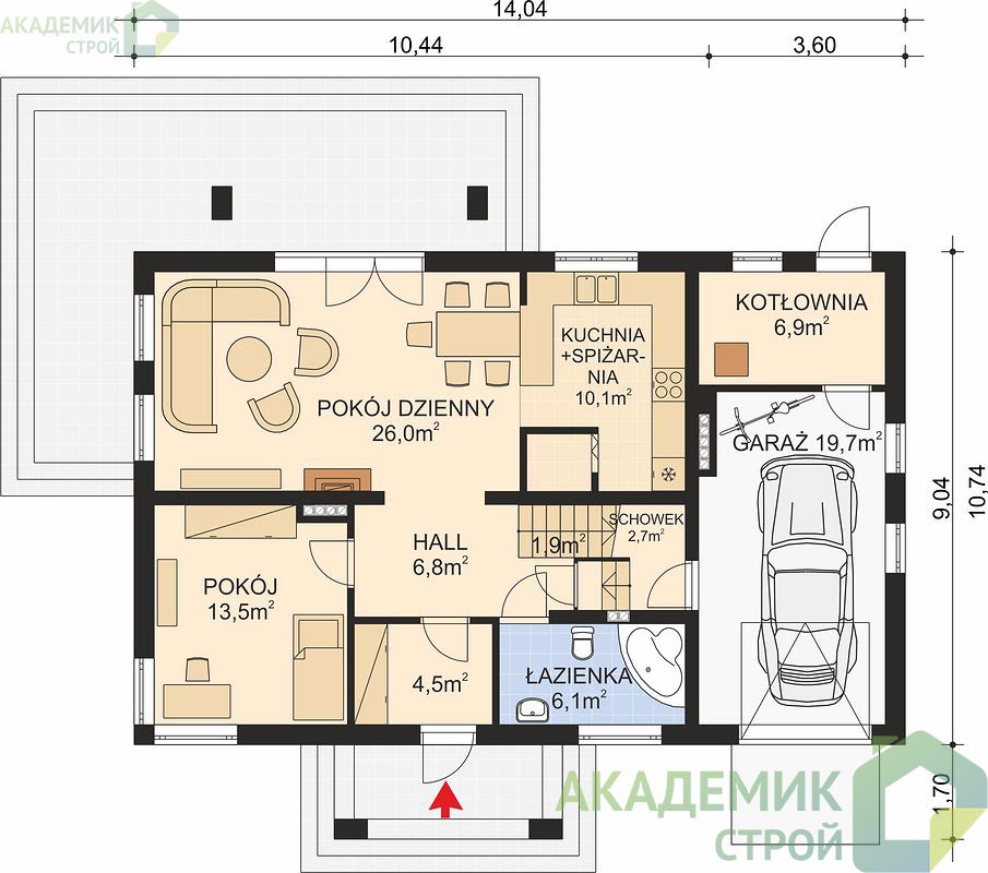 Двухэтажный дом 14х11 - 180.7 м2 — вид 3