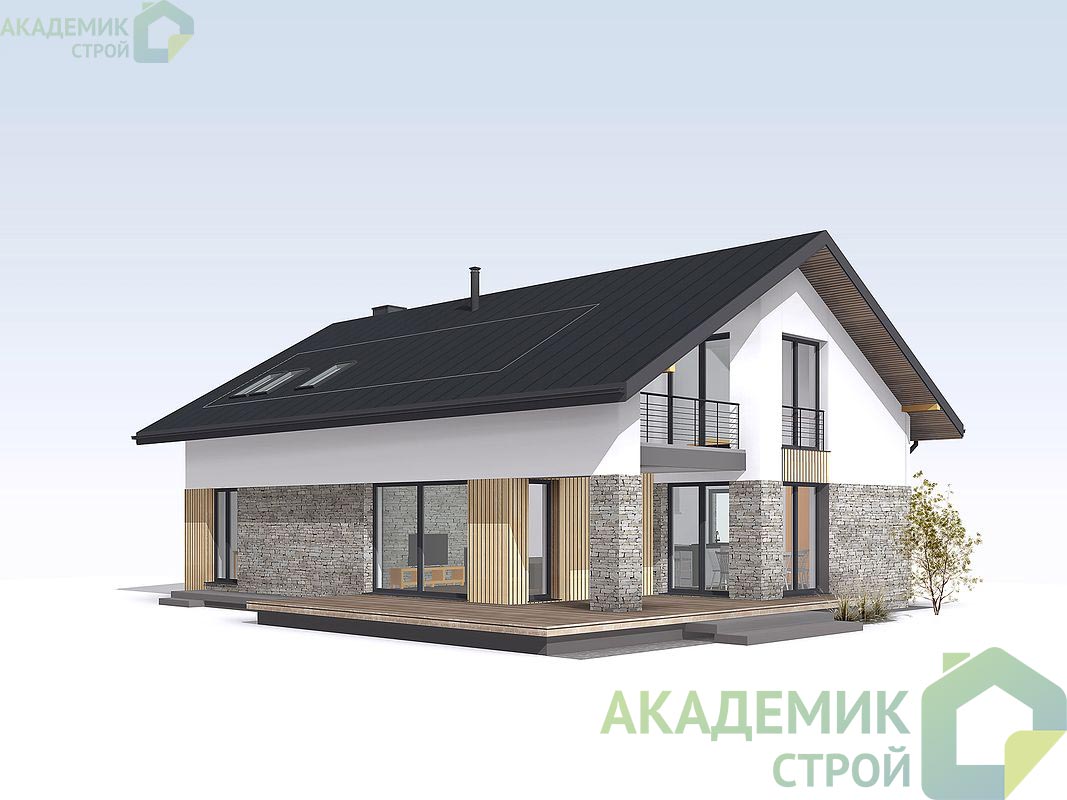 Двухэтажный дом 14х11 - 161.04 м2 — вид 1