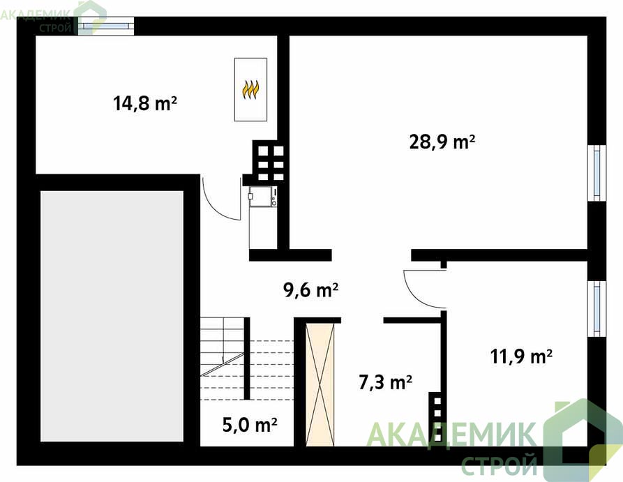 Двухэтажный дом 13х11 - 246.2 м2 — вид 3