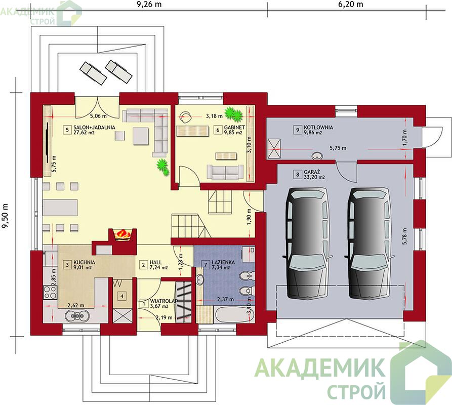 Двухэтажный дом 15х10 - 202.5 м2 — вид 3