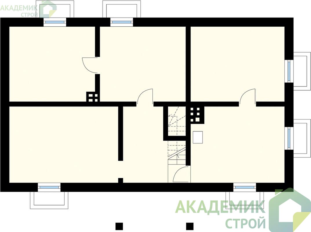 Двухэтажный дом 16х13 - 183.2 м2 — вид 3
