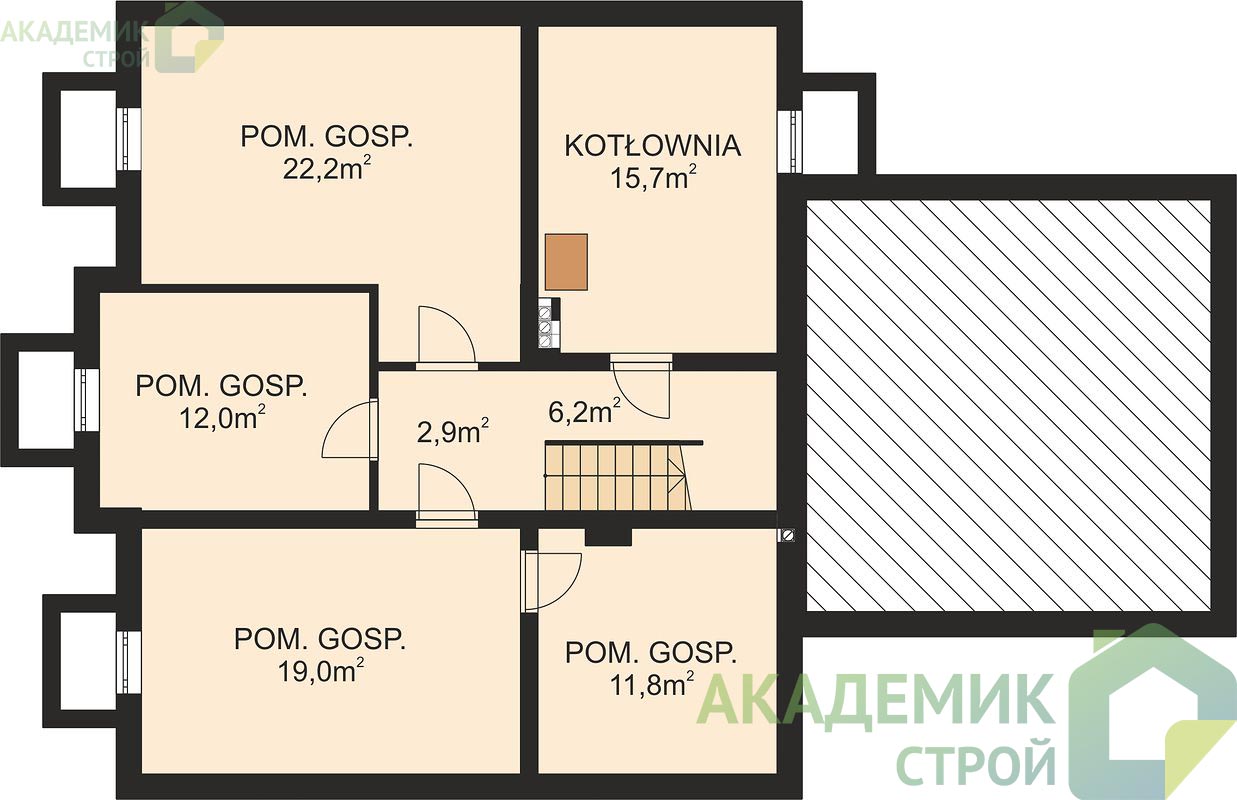 Двухэтажный дом 17х12 - 321.8 м2 — вид 3