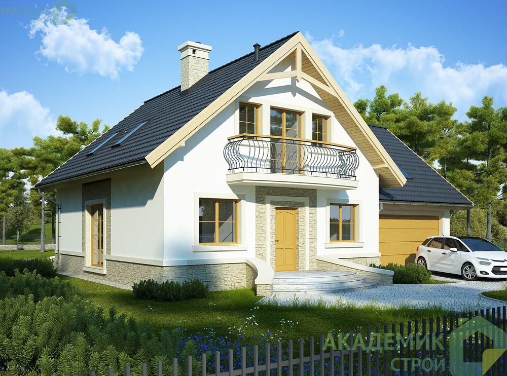 Двухэтажный дом 15х11 - 189.79 м2 — вид 1