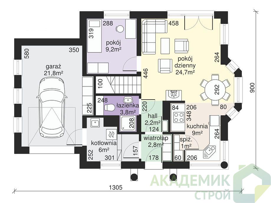 Двухэтажный дом 13х9 - 146.2 м2 — вид 3