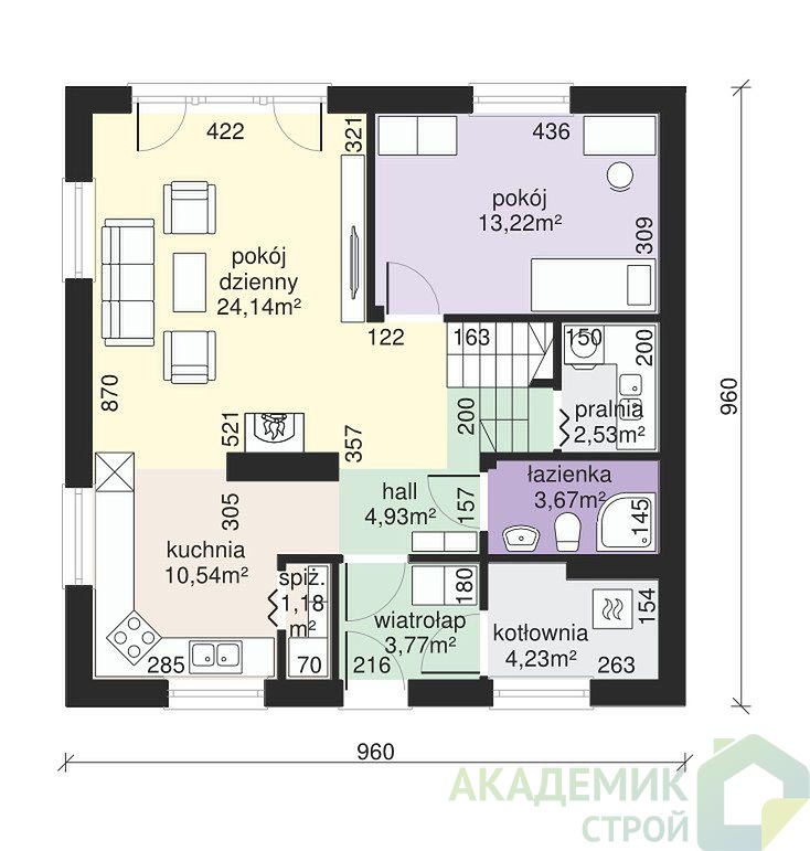 Двухэтажный дом 9х10 - 119.79 м2 — вид 3