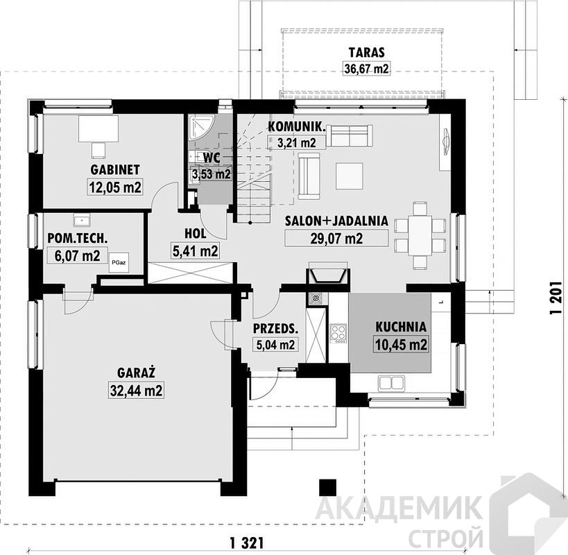 Двухэтажный дом 13х13 - 176.56 м2 — вид 3