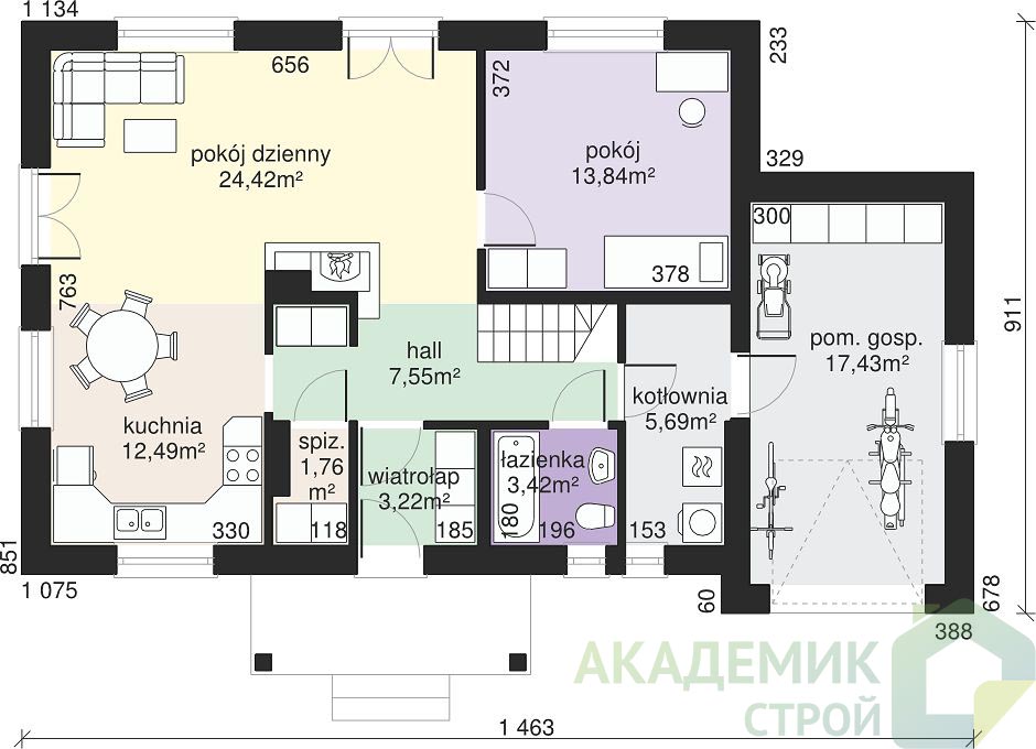Двухэтажный дом 15х9 - 155.16 м2 — вид 3