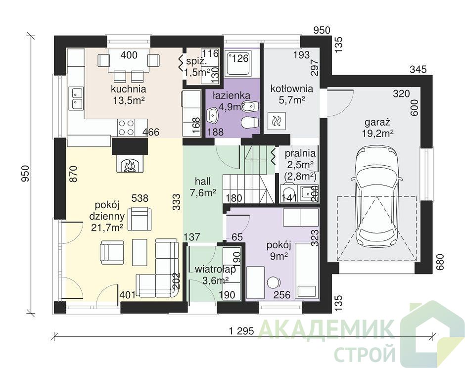 Двухэтажный дом 13х10 - 156.7 м2 — вид 3