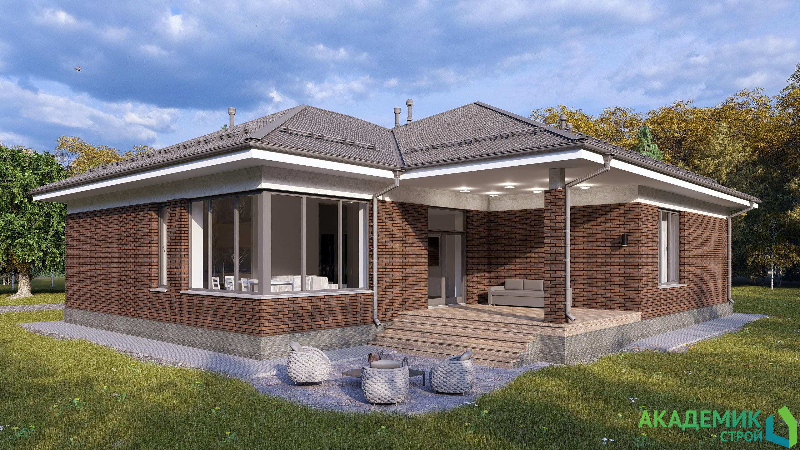 🏡 Проект кирпичного одноэтажного дома 201 м² Истринский округ д.Котово.🏡