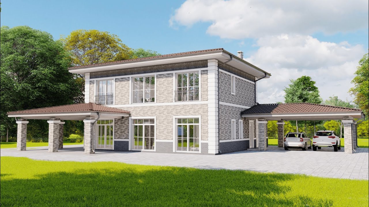 🏡 Проект уютного двухэтажного дома площадью 354м² в д.Ожогино
