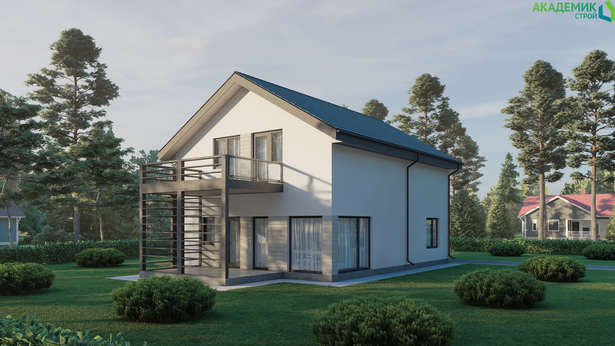 🏠 Проект двухэтажного индивидуального жилого дома площадью 78,74 м² на первом этаже и 73,88 м² на втором этаже в д. Хлябово, Московская область