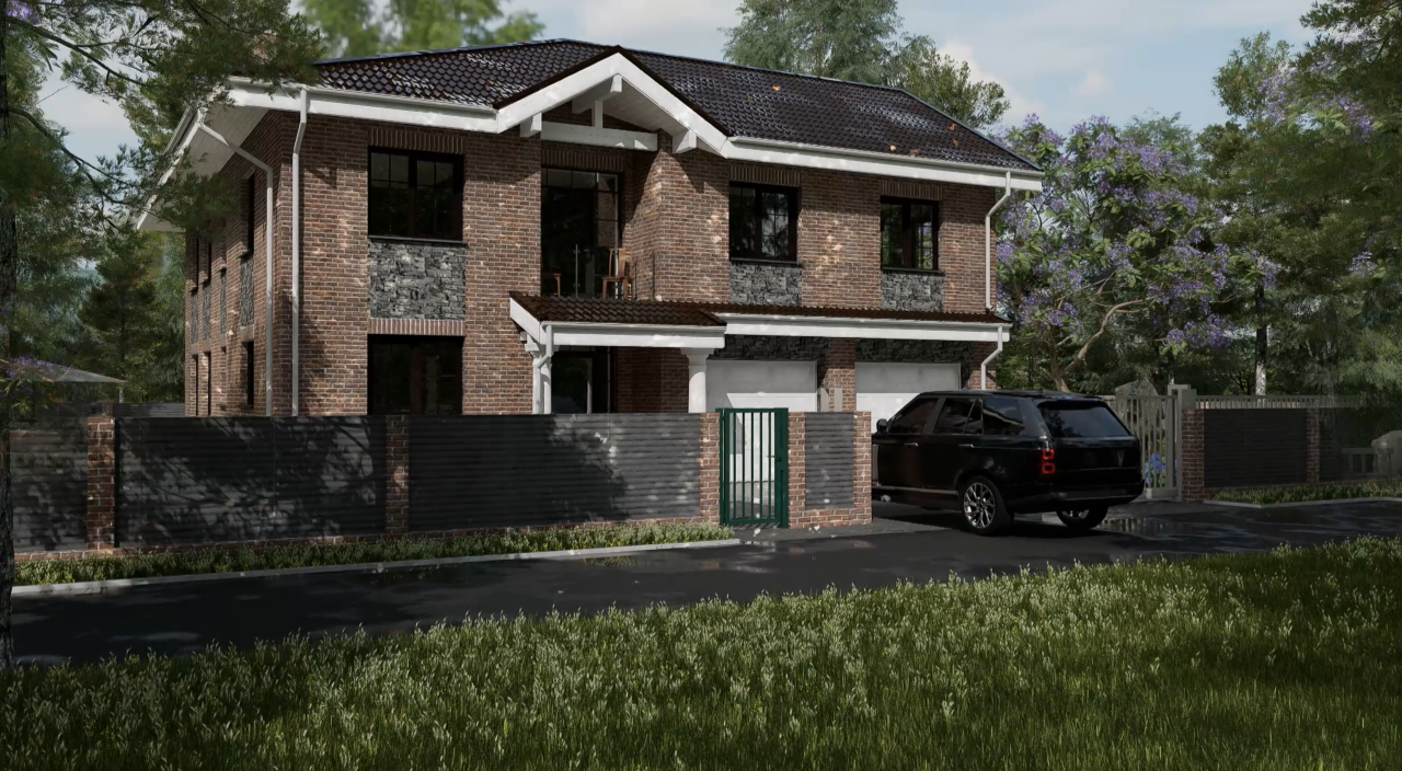 Визуализация проекта двухэтажного дома🏠 на платном фундаменте для большой семьи