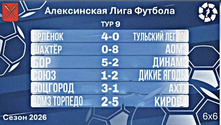 Результаты 9-го тура летнего чемпионата АЛФ сезона 2026
