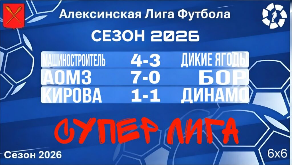 Результаты финального этапа Супер Лиги АЛЕКСИНСКОЙ ЛИГИ ФУТБОЛА