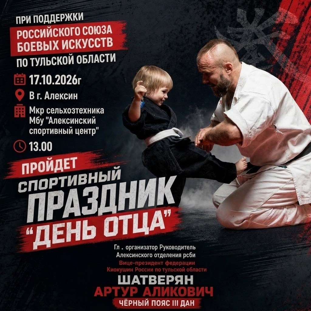Спортивный праздник «Папа, подай пример!» в Алексине — 17 октября 2026 года