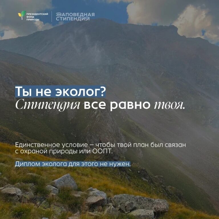 Стипендия Президентского фонда природы для студентов, заинтересованных в охране окружающей среды